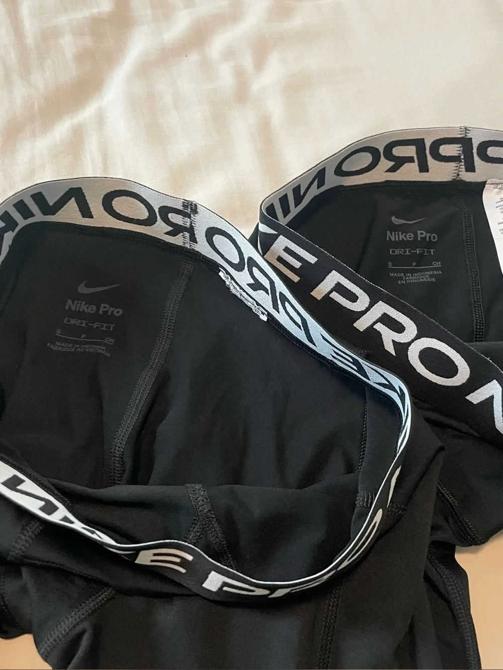 Nike Pro Dri-FIT Performance Tights Black Kids Size S - Set of Two - New